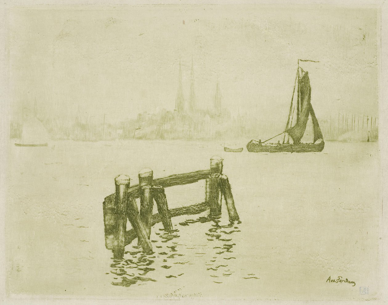 Ansicht von Amsterdam von Théo van Rysselberghe