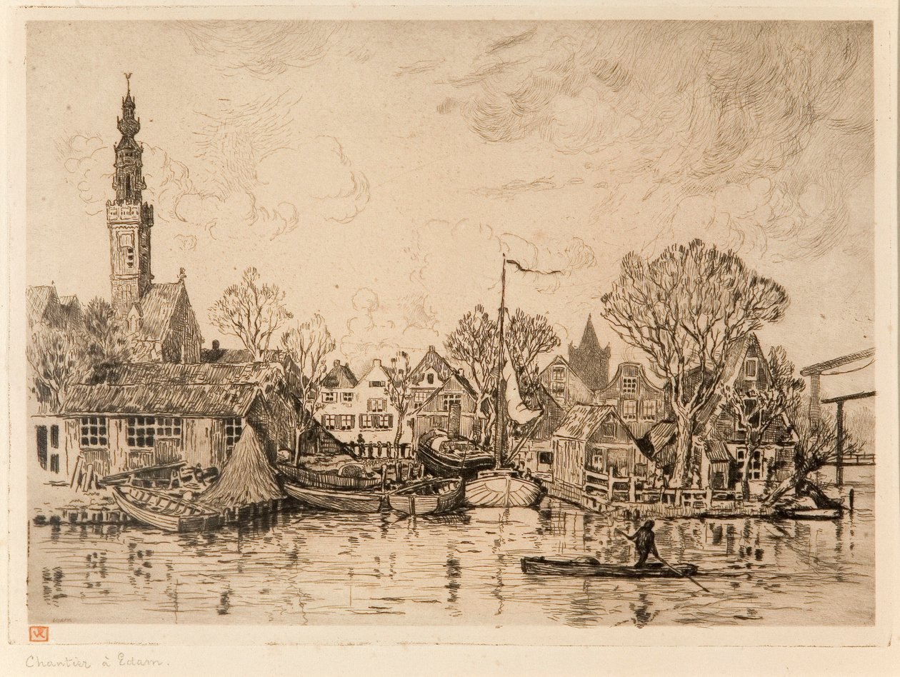 Werft in Edam (Niederlande) von Théo van Rysselberghe