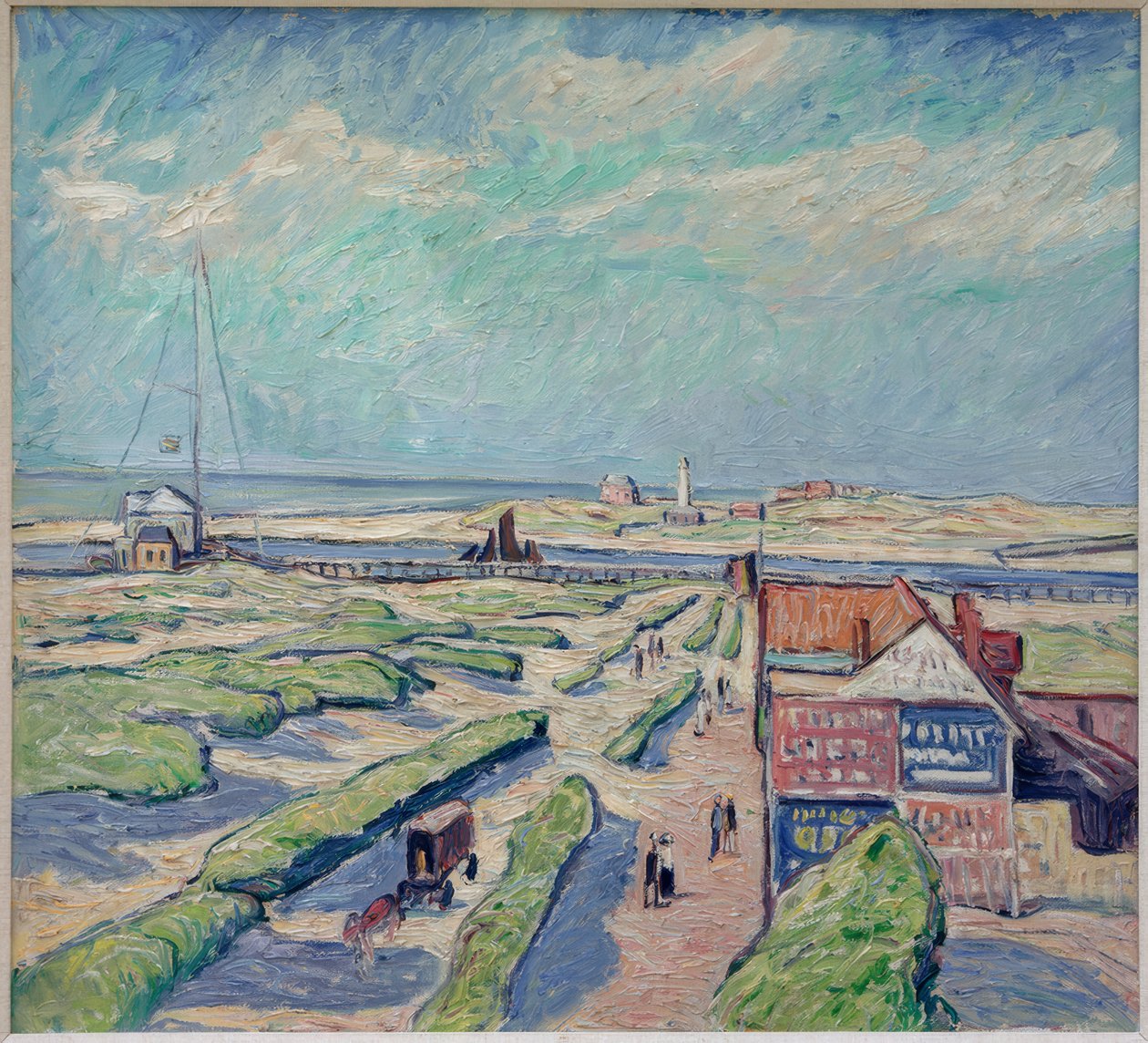Blick auf die Hafeneinfahrt in Nieuport von Theo von Brockhusen