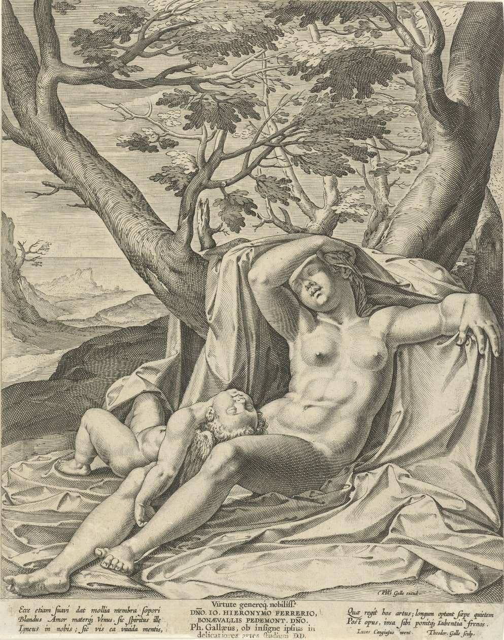 Schlafende Venus und Cupido von Theodoor Galle
