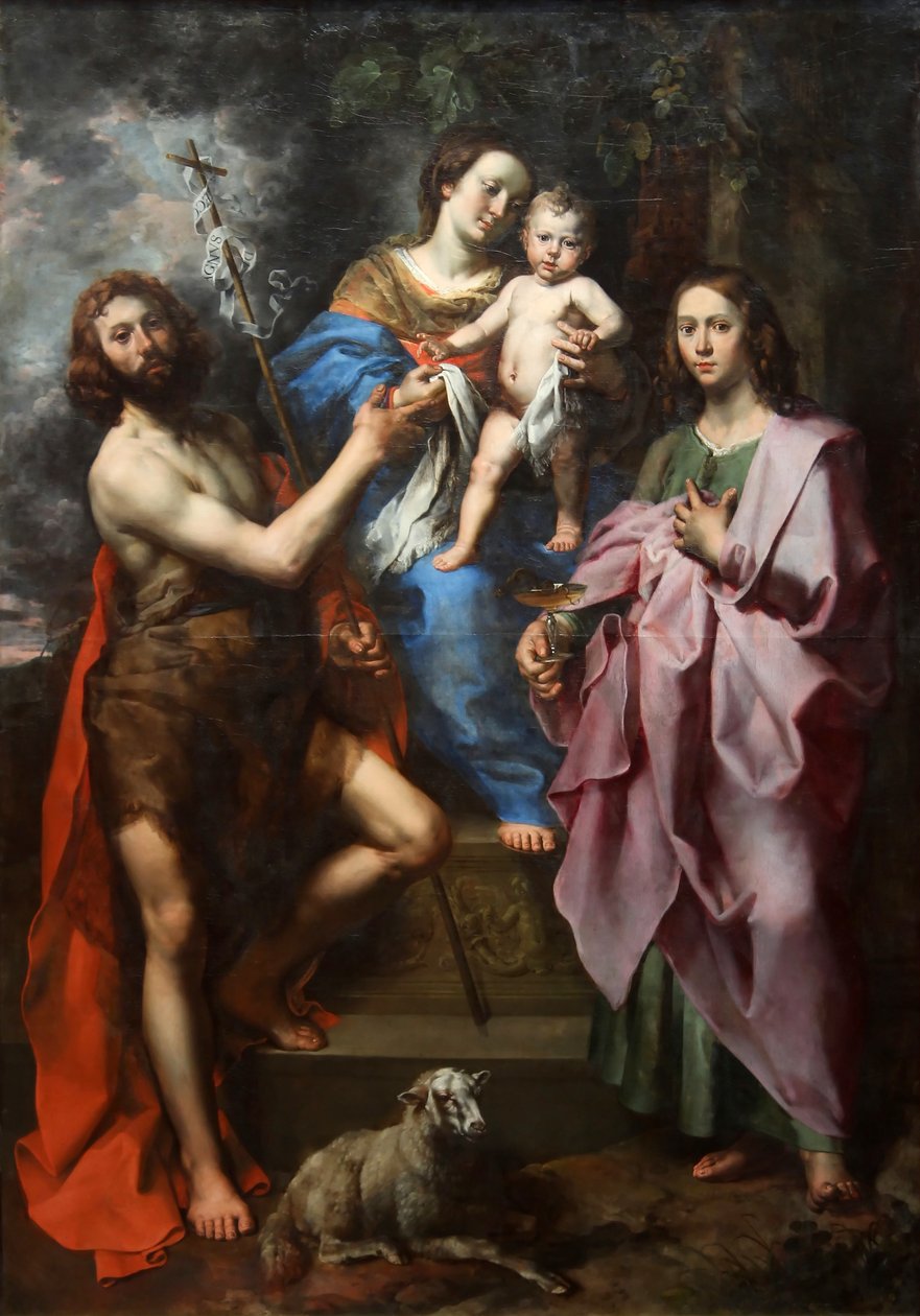 Die Jungfrau und das Kind zwischen Johannes dem Täufer und Johannes dem Evangelisten von Theodoor van Loon