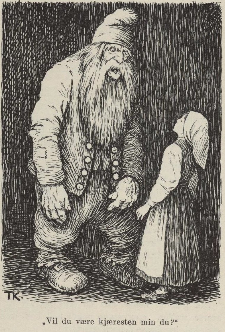 Die alte Dame und ihr Huhn von Theodor Kittelsen