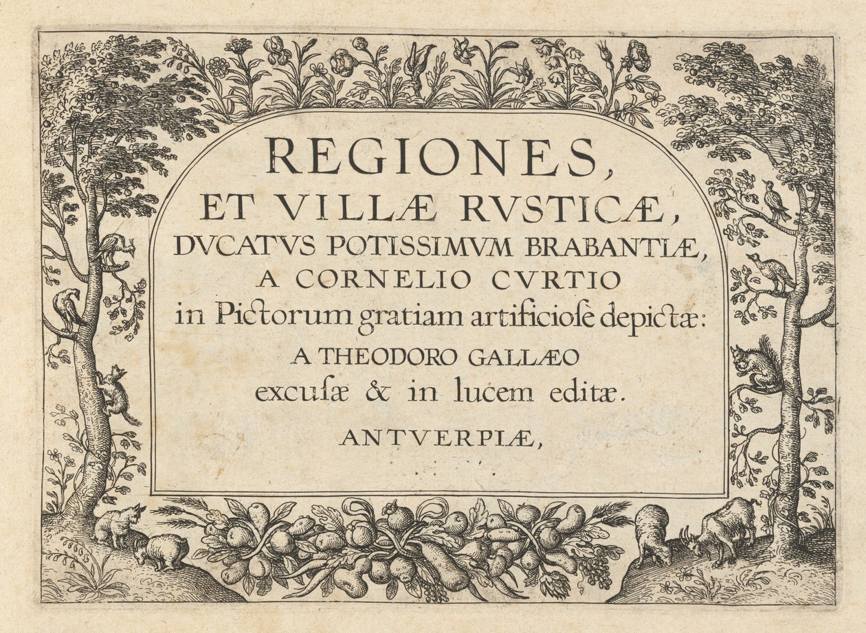 Titelseite für "Regiones et Villae Rusticae" von Theodor Galle