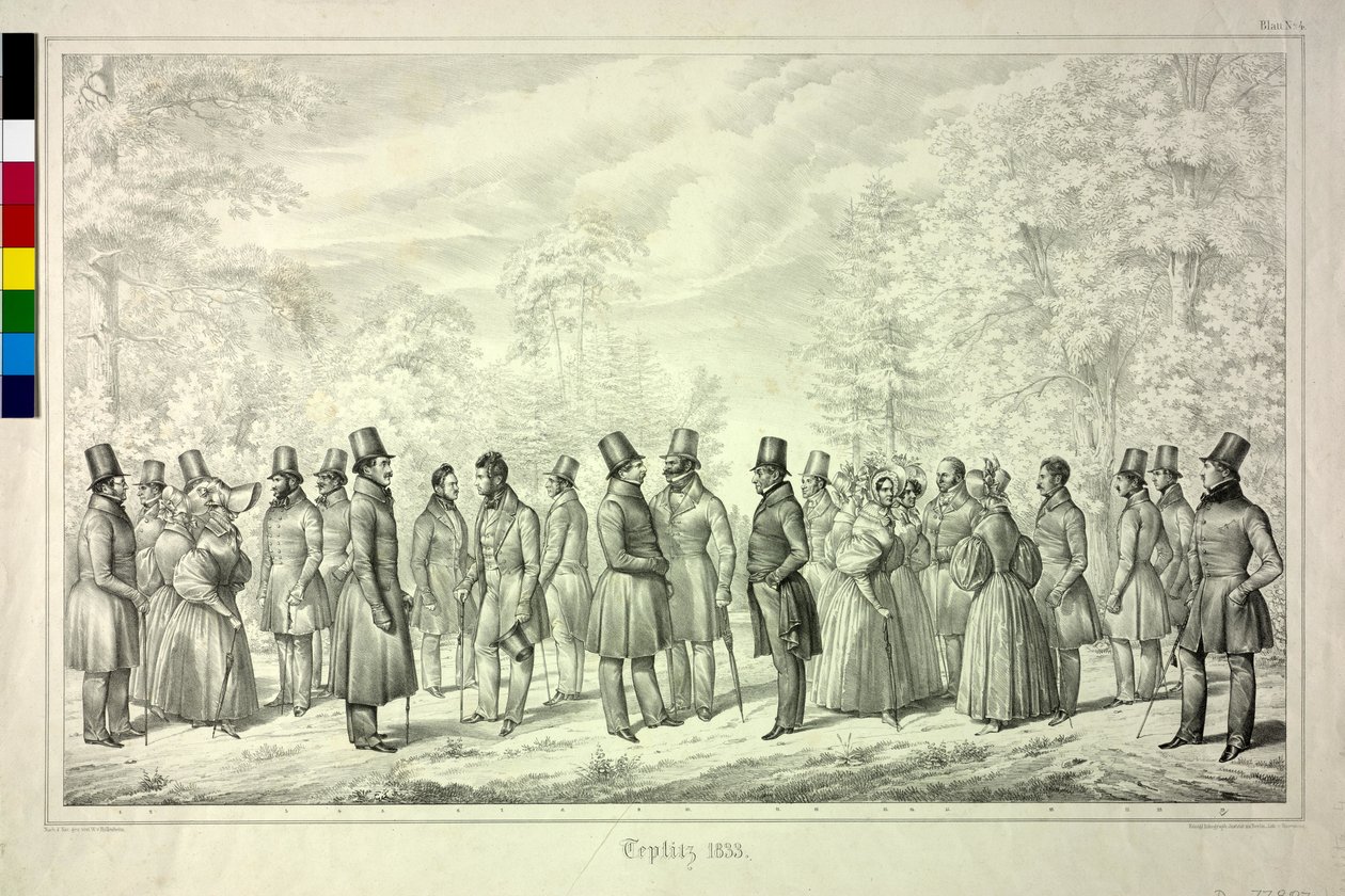 Teplice Erinnerungen. Badesaison 1833. Blatt 4 von Theodor Hosemann