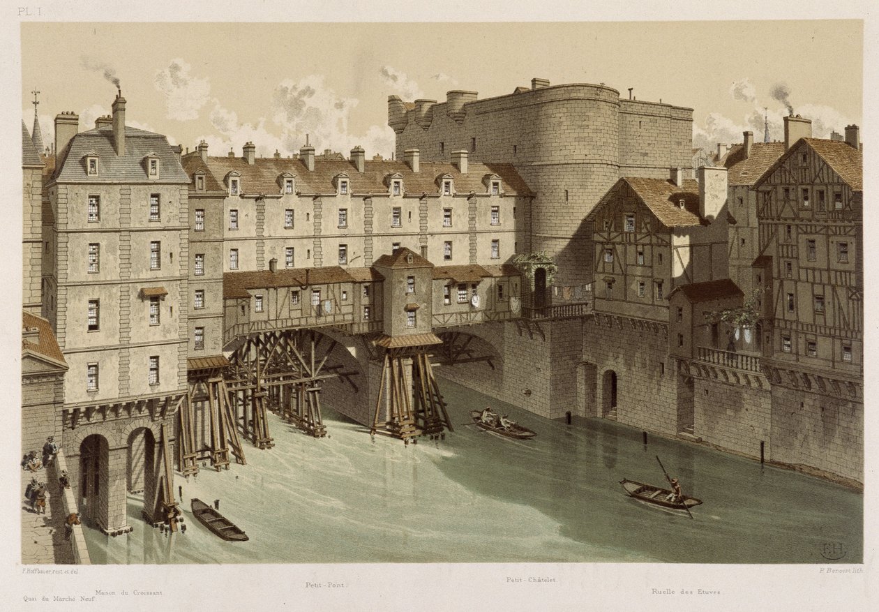 Das kleine Chatelet und die kleine Brücke von Theodor Josef Hubert Hoffbauer
