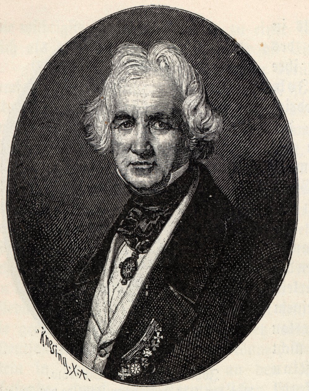 Porträt des Bildhauers Christian Daniel Rauch 1777-1857 von Theodor Knesing