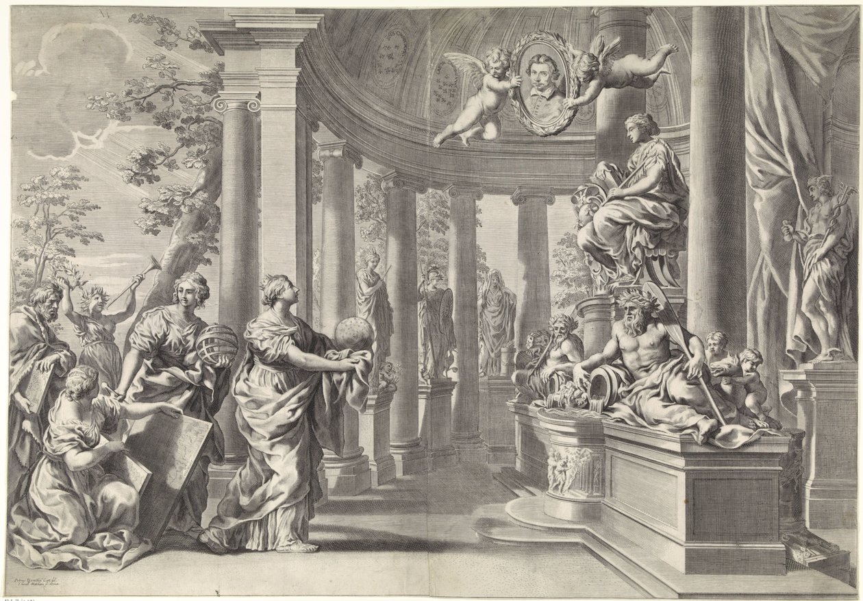 Allegorische Darstellung: der Tempel der Weisheit von Theodor Matham