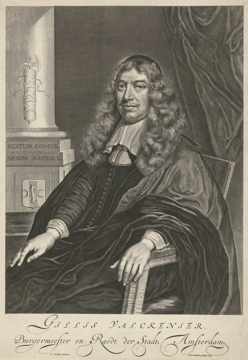 Porträt von Gillis Valckenier im Alter von 50 Jahren von Theodor Matham