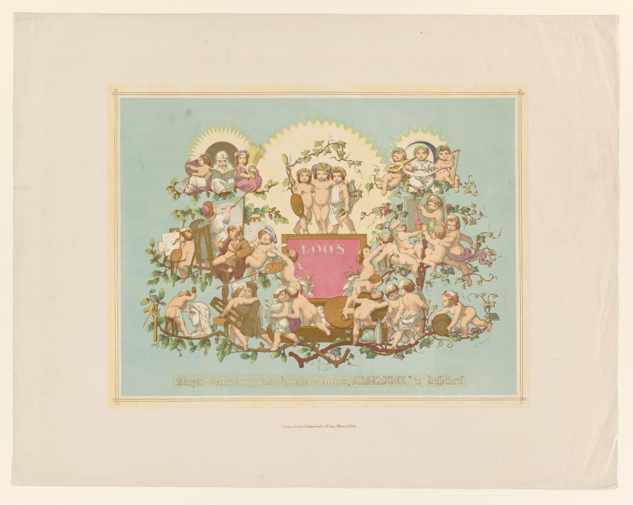 Lotterielos der Künstlervereinigung Malkasten von Theodor Mintrop