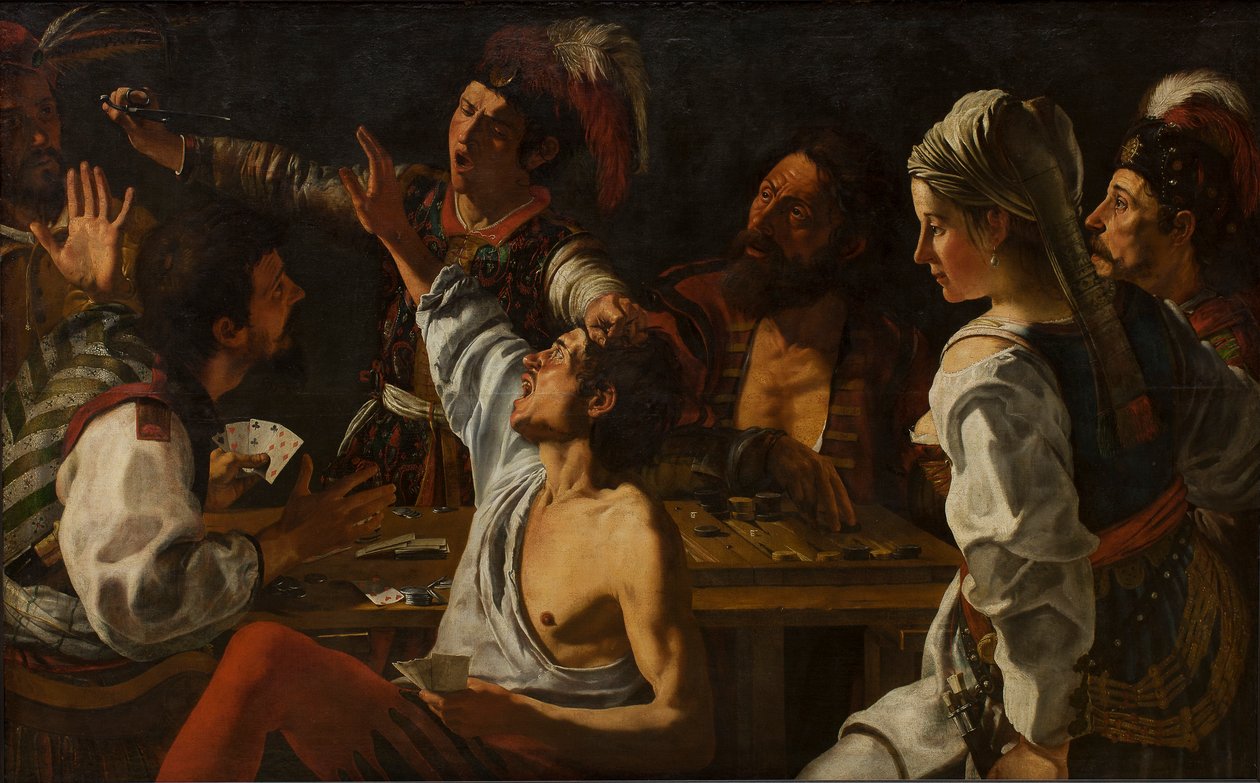 Karten- und Backgammonspieler. Streit um Karten, ca. 1620-30 von Theodor Rombouts