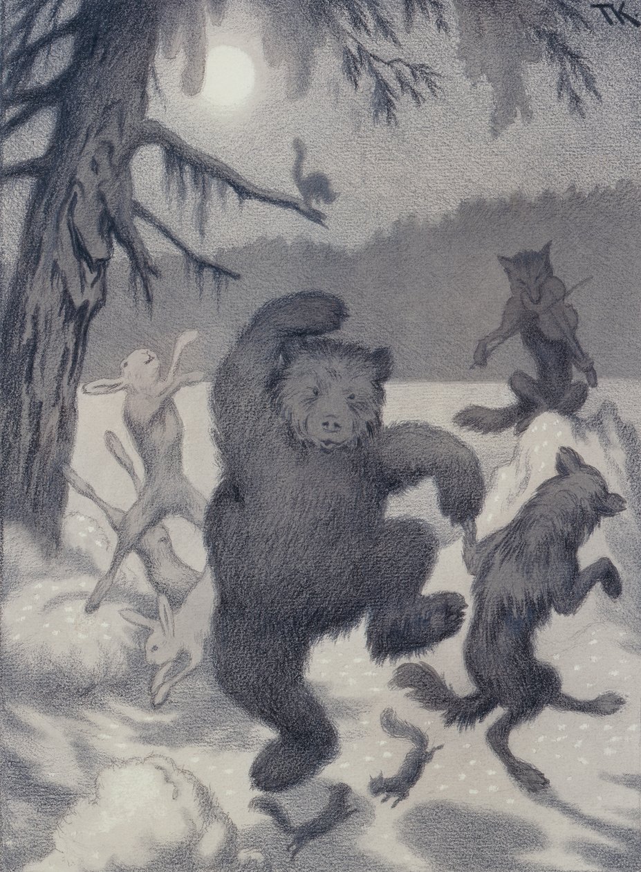 Tanz im Mondlicht, das Wintermärchen von Theodor Severin Kittelsen