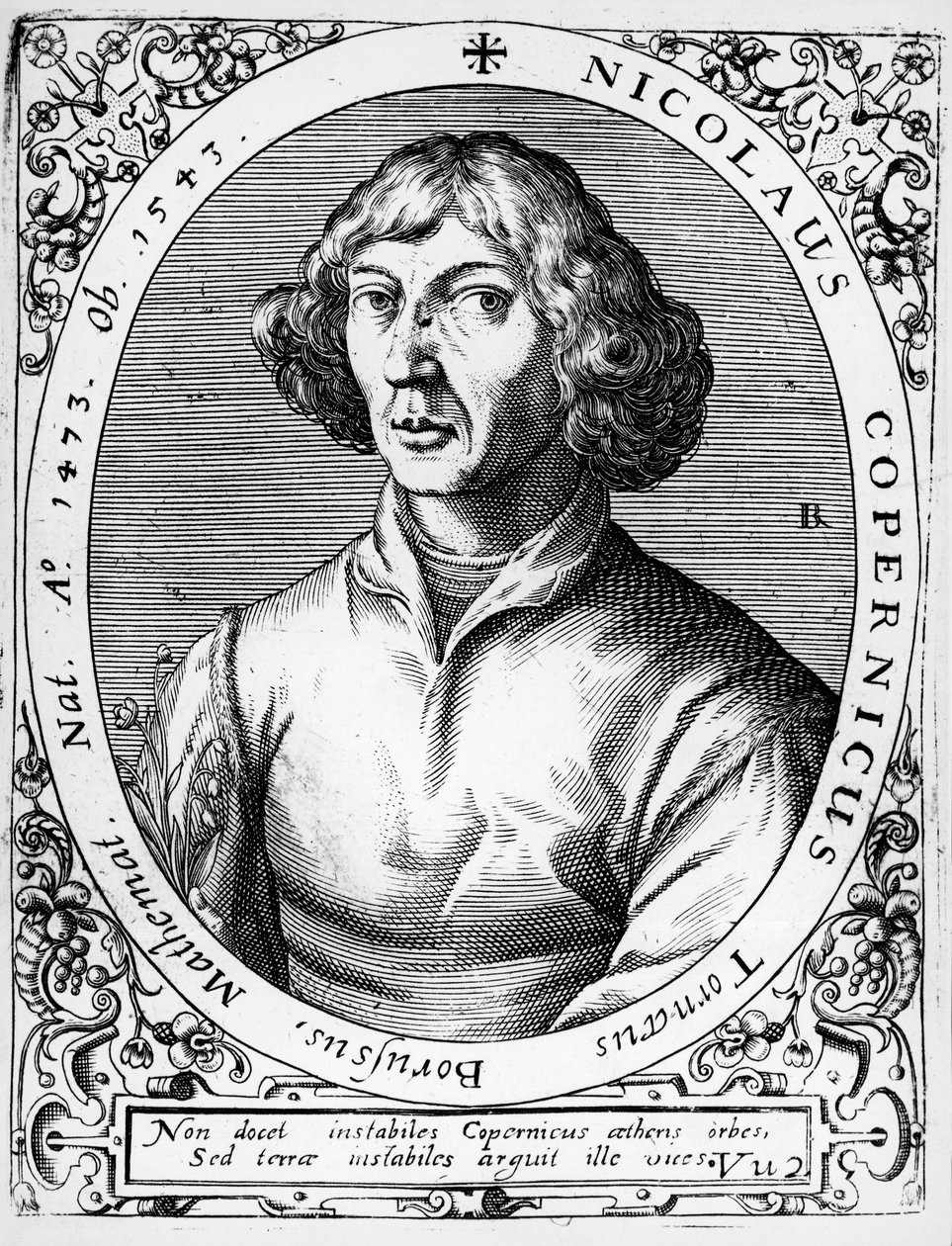 Porträt von Mikolaj Kopernik, bekannt als Nikolaus Kopernikus (Torun) von Theodor de Bry