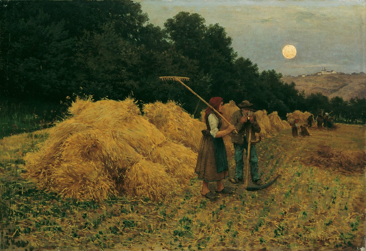 Mondaufgang nach der Ernte I von Theodor von Hormann