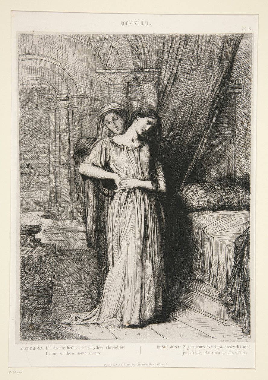 „Desdemona“, Tafel 8 aus Othello (4. Akt, 3. Szene) von Théodore Chassériau