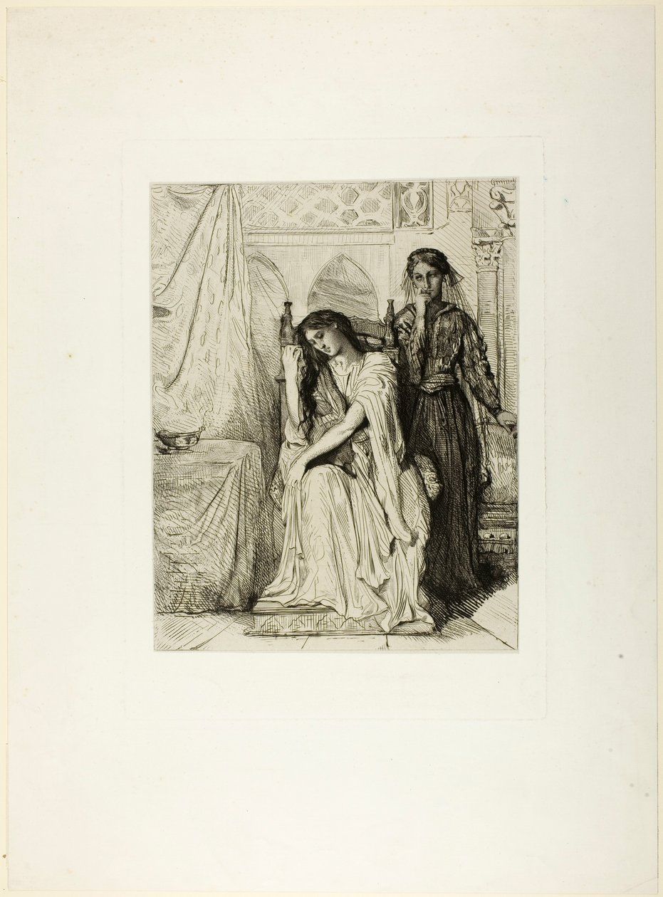 Das Weidenlied, Tafel neun aus Othello von Théodore Chassériau