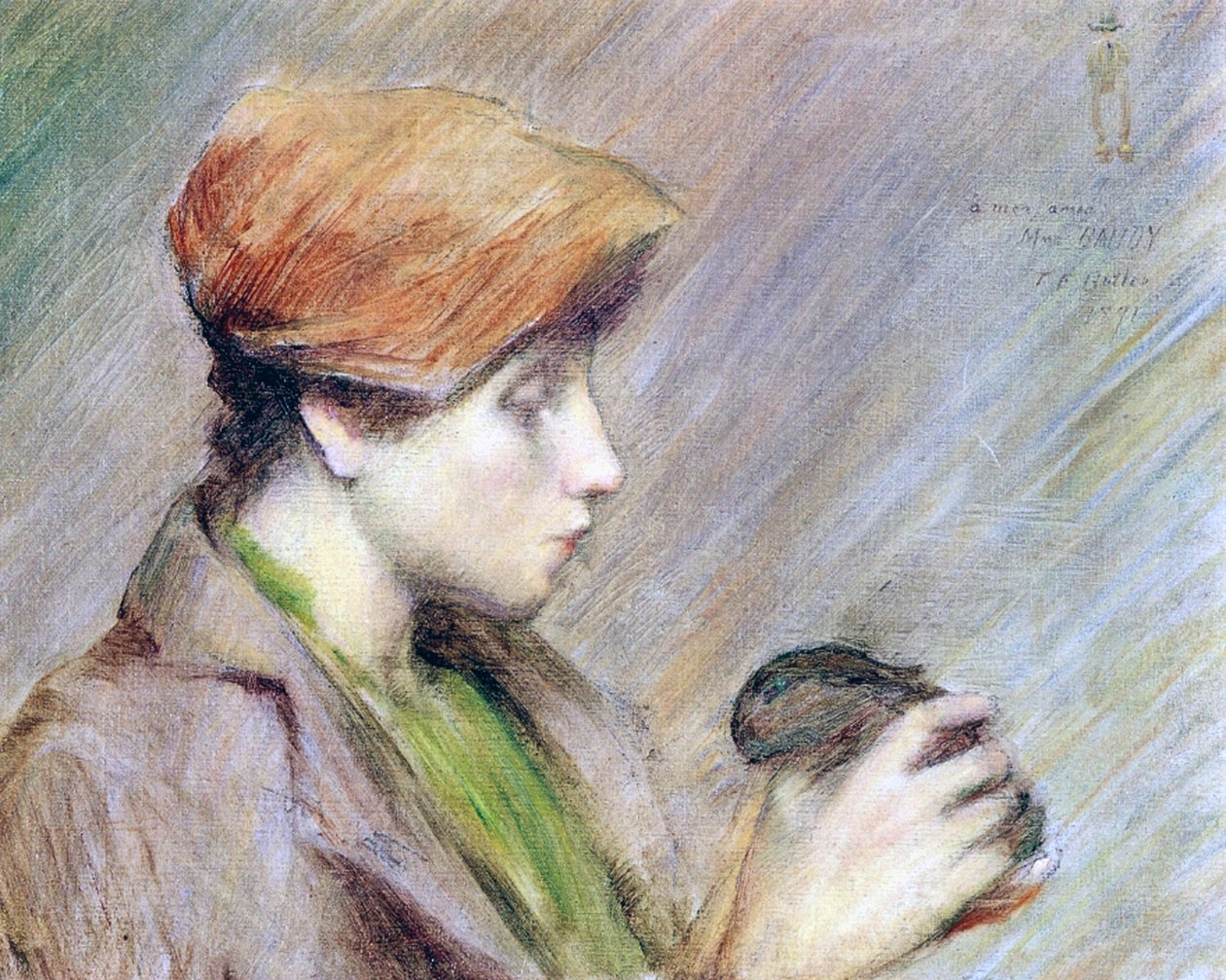 Suzanne Hoschedé mit einem Kaninchen, 1891 von Theodore Earl Butler