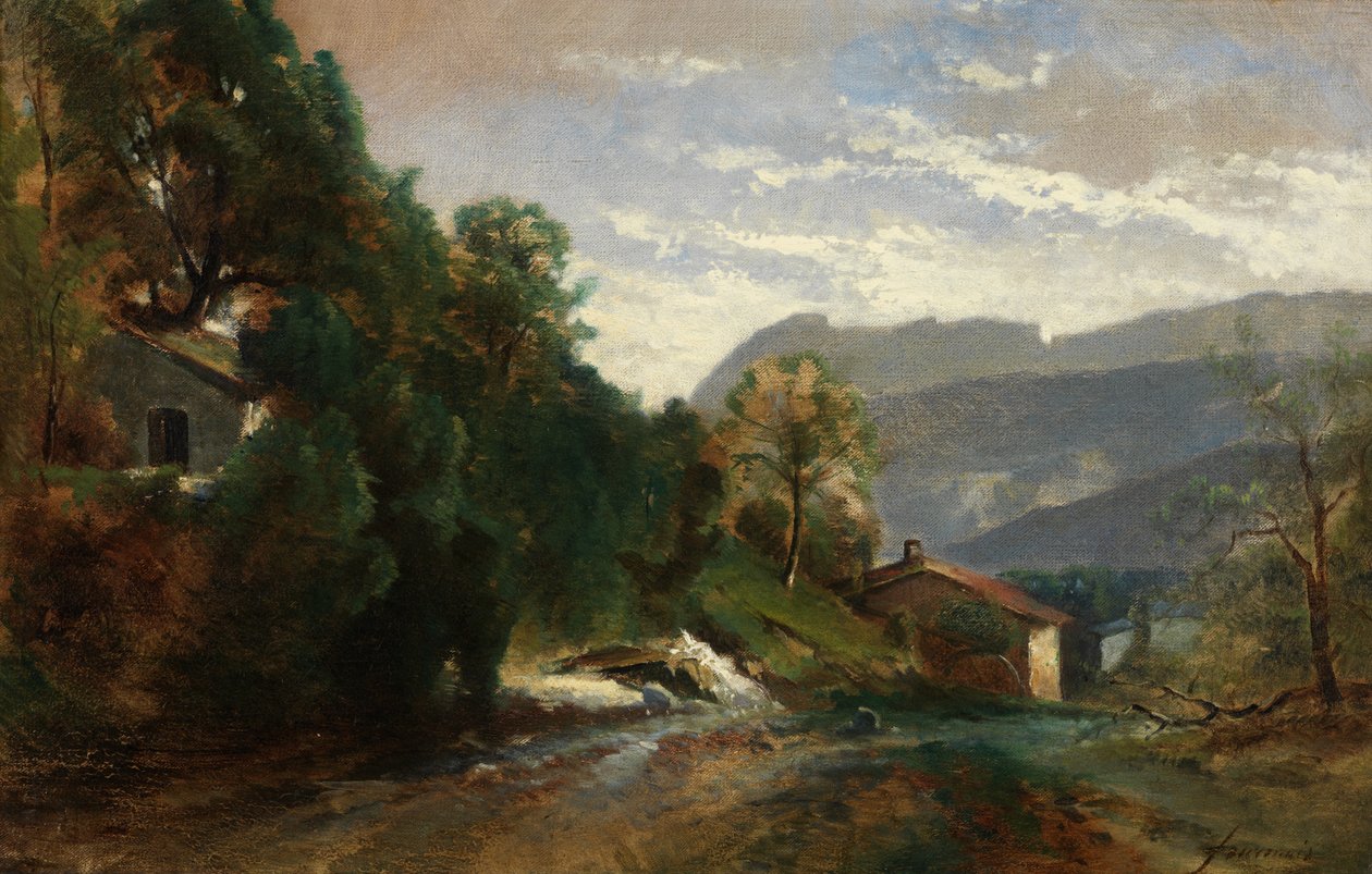 Gebirgslandschaft bei Voreppe, Dauphiné von Théodore Fourmois