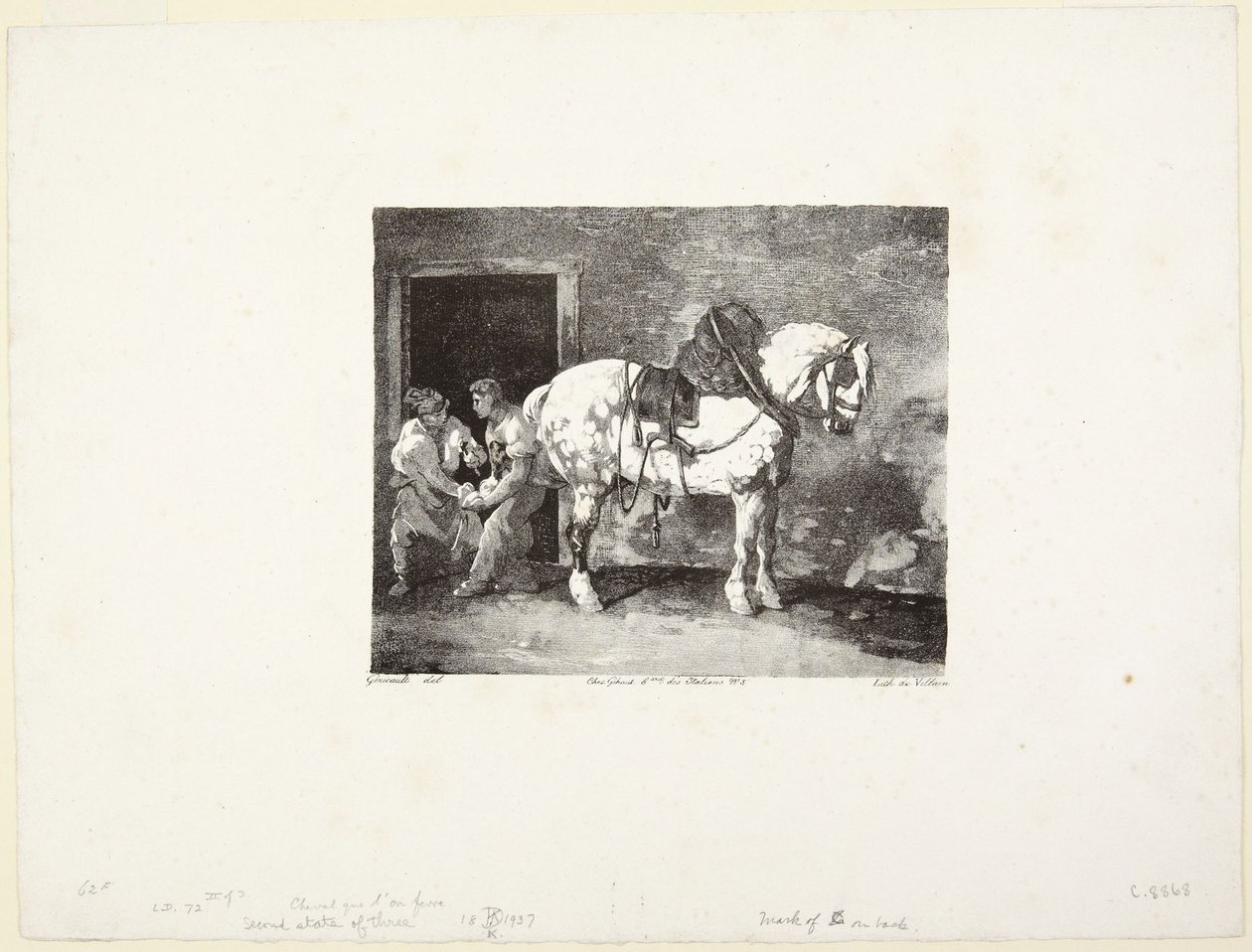 Ein Pferd wird beschlagen von Theodore Gericault