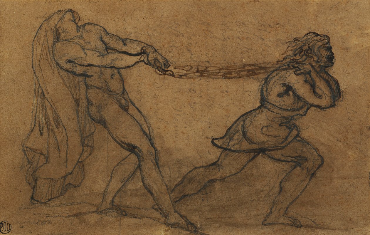 Ein männlicher Akt, gezogen von einem anderen Mann von Theodore Gericault