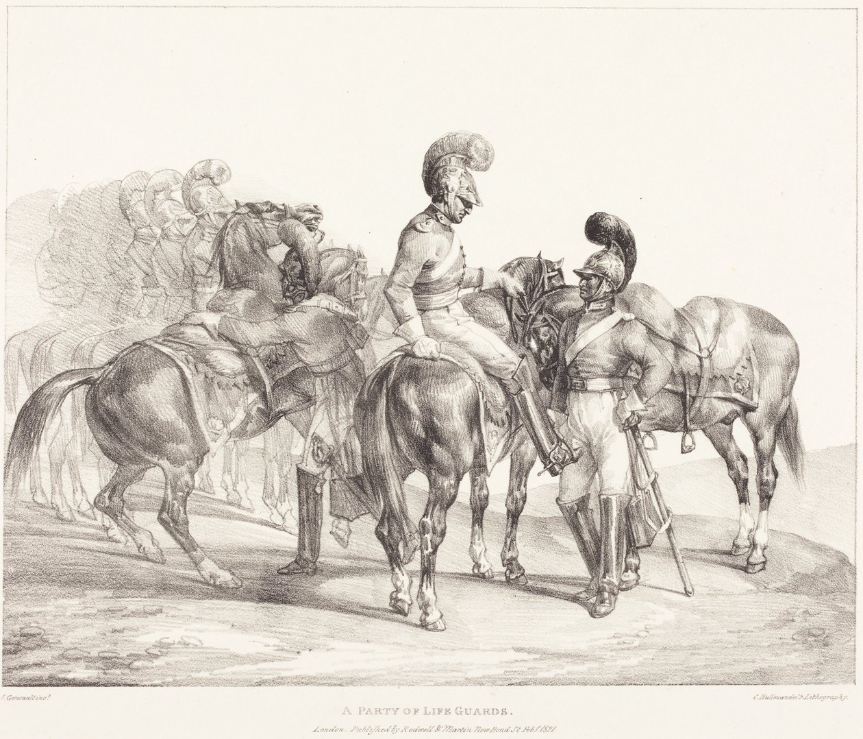 Eine Gruppe von Leibwächtern von Theodore Gericault