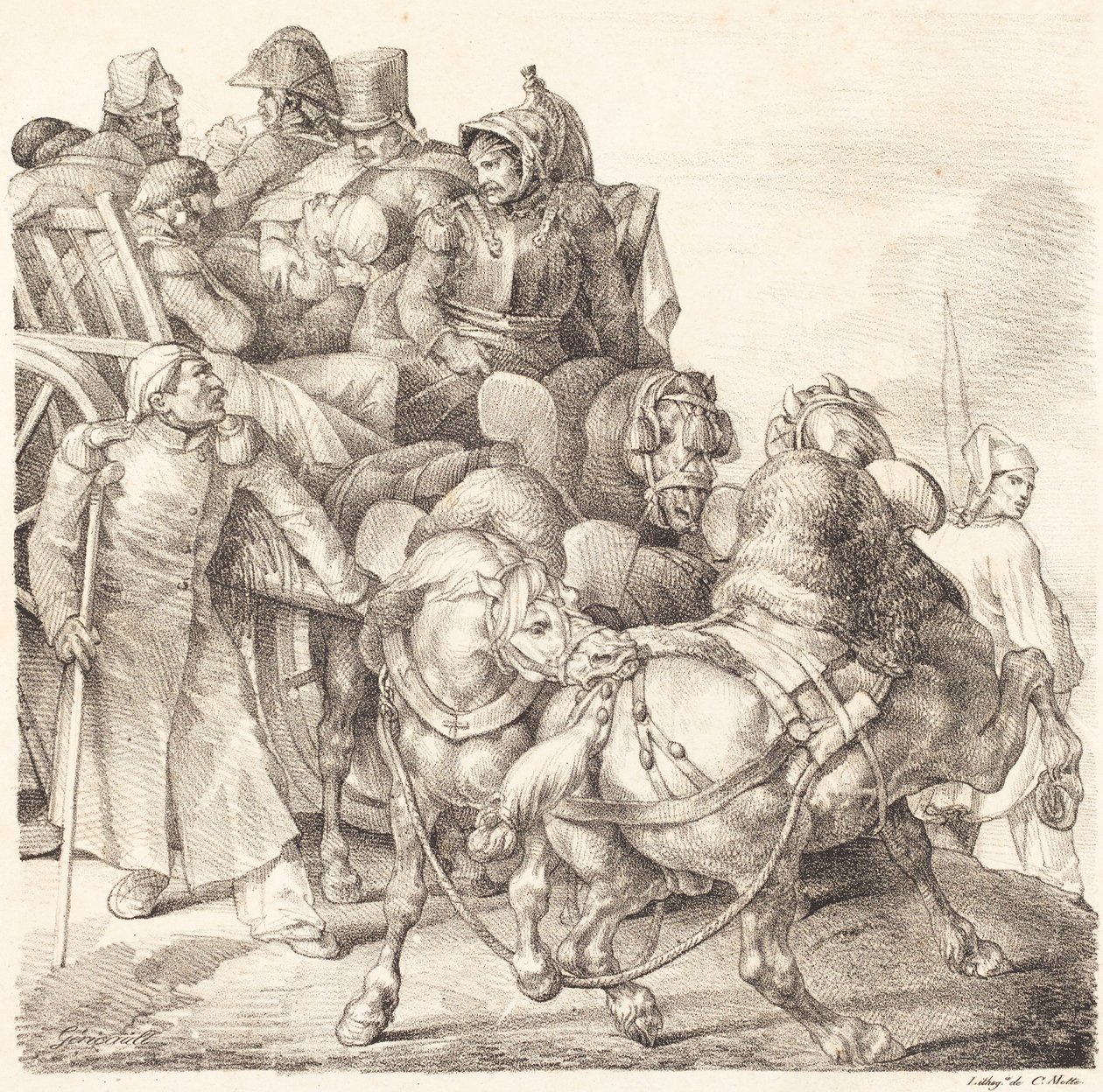 Karren voller verwundeter Soldaten von Theodore Gericault