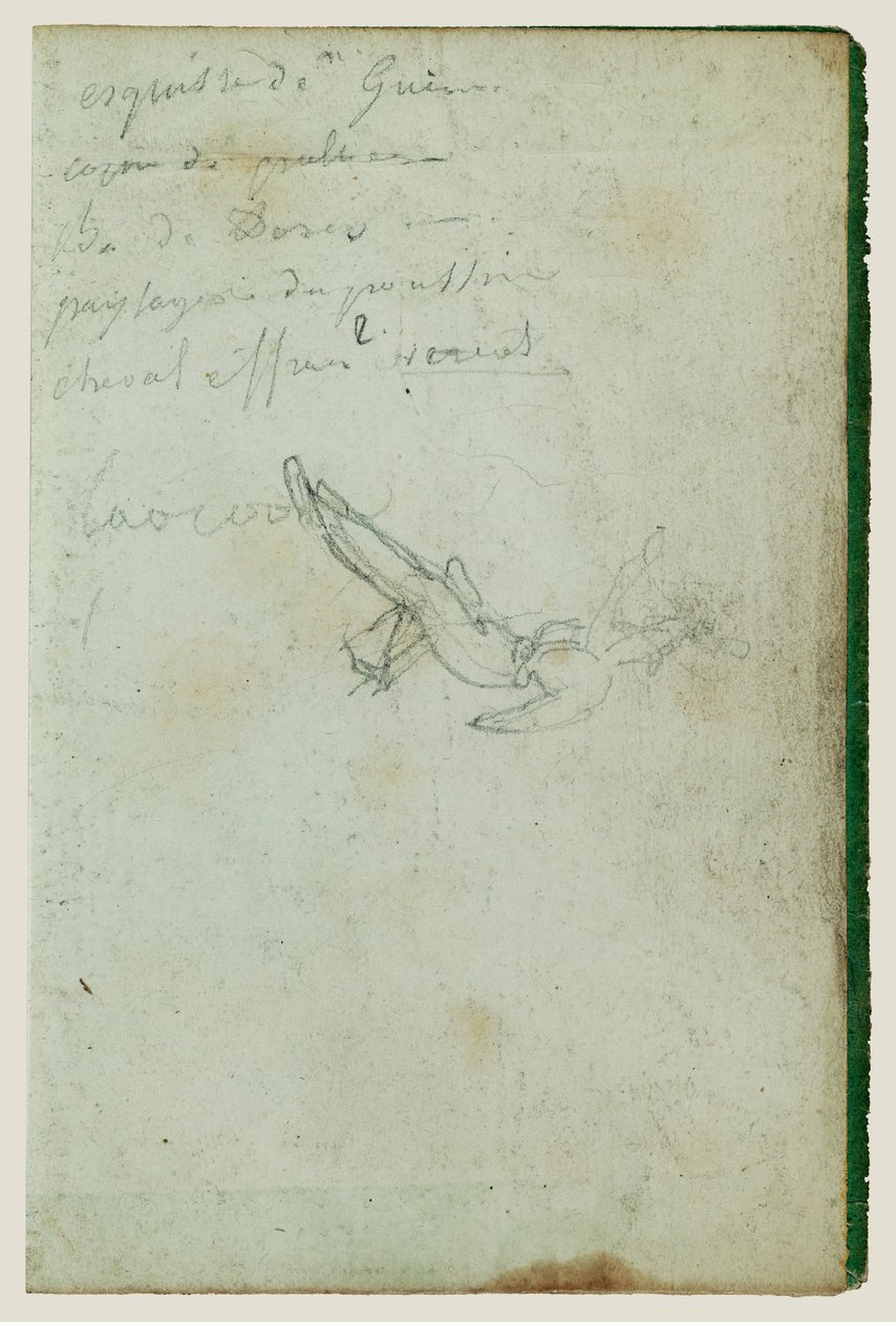 Figurenstudie und Inschriften von Theodore Gericault