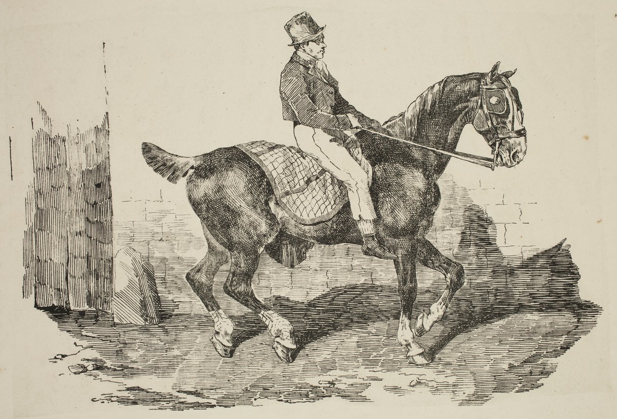 Géricault - Kutschpferd geritten von einem Stallknecht, 1820 von Theodore Gericault