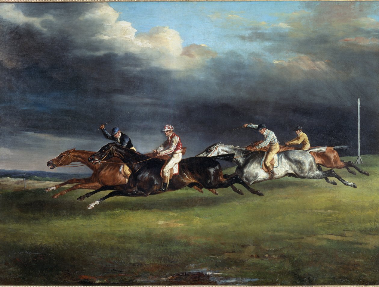 Pferderennen genannt das Derby in Epsom. Gemälde von Théodore Géricault von Theodore Gericault