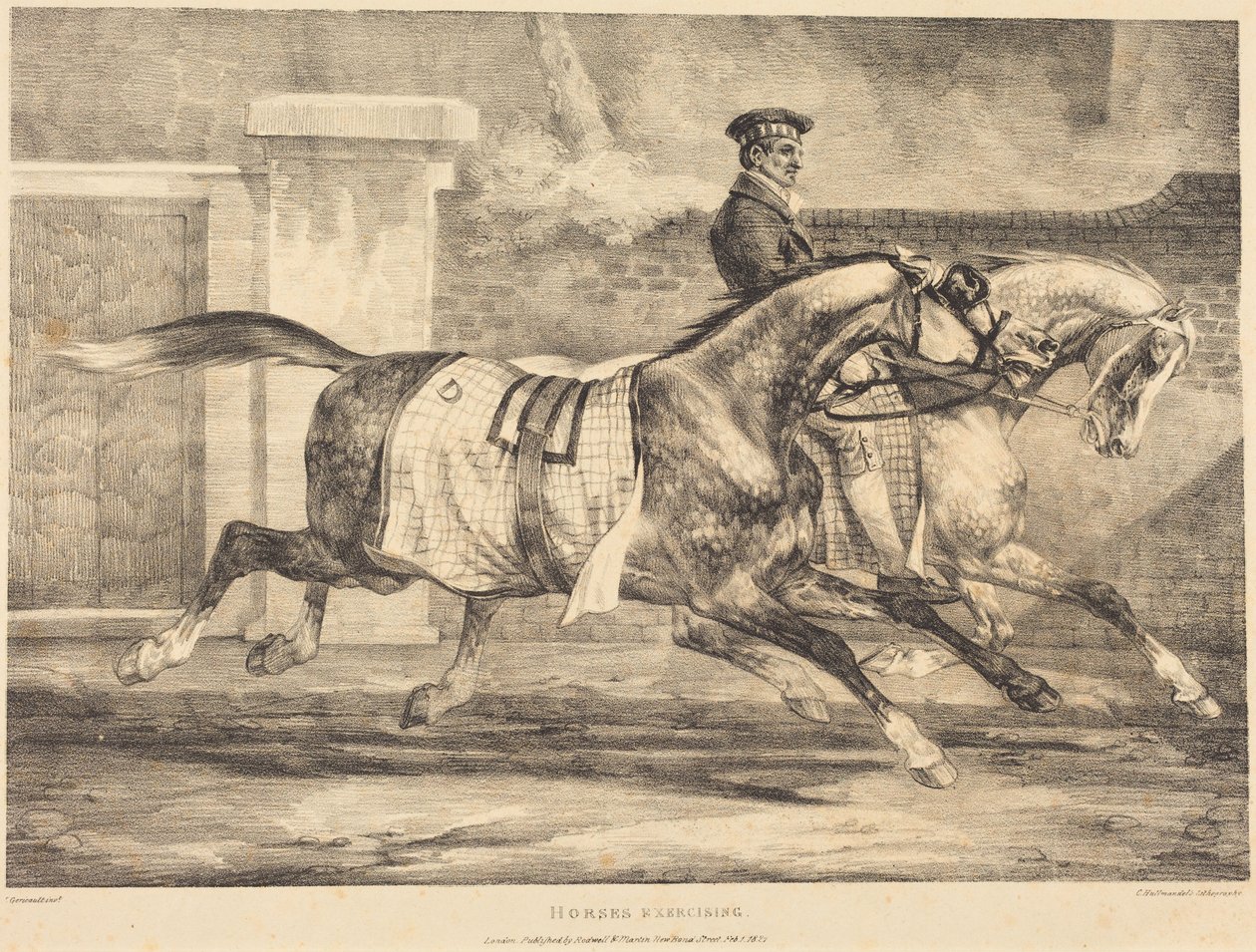 Pferde beim Üben von Theodore Gericault