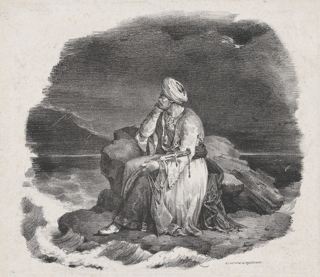 Ich träume von ihr in den tosenden Wellen, 1818 von Theodore Gericault