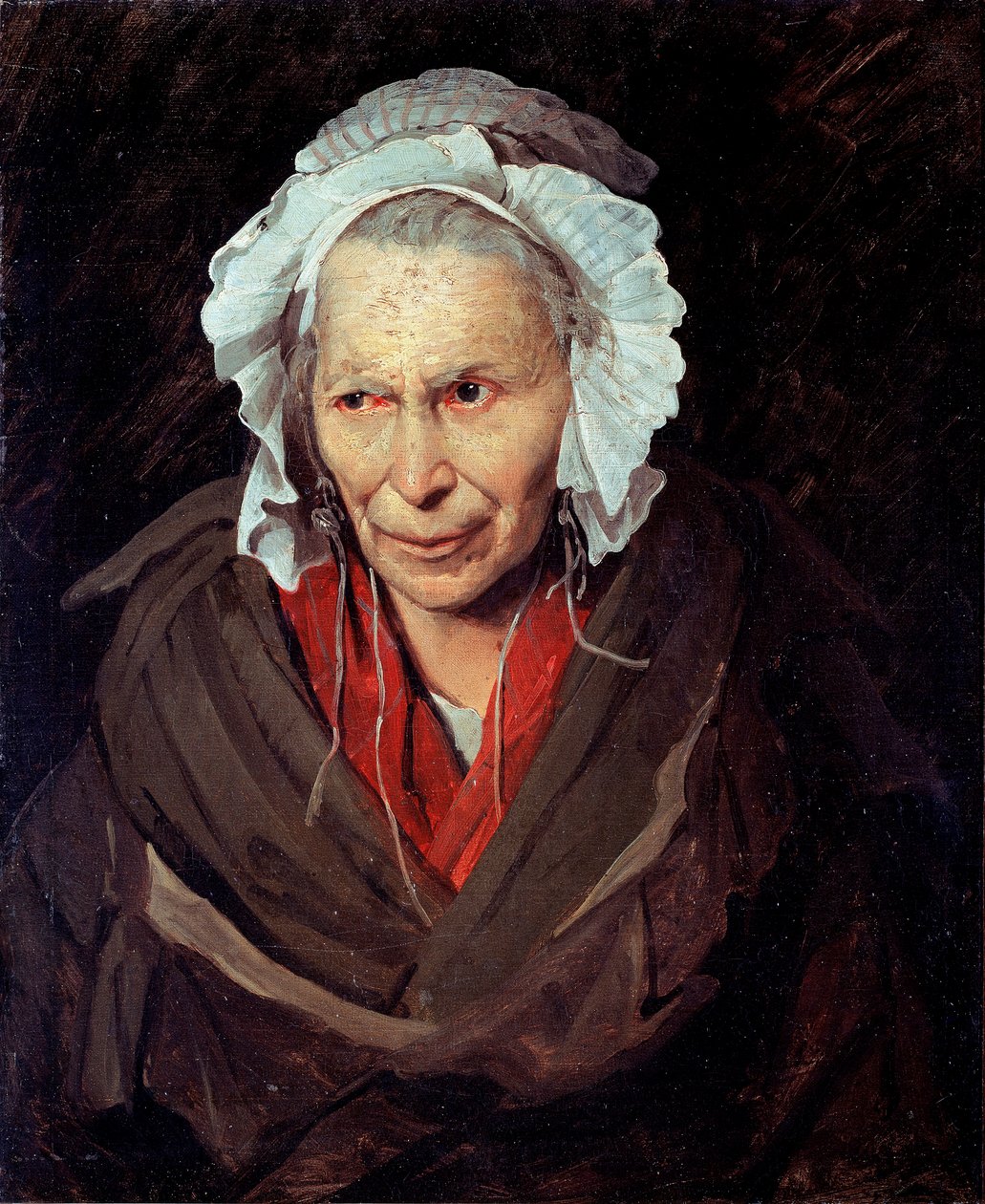 Die Hyäne von Salpêtrière oder Monomane des Neids Porträt einer alten Frau, die an Geisteskrankheit leidet von Theodore Gericault