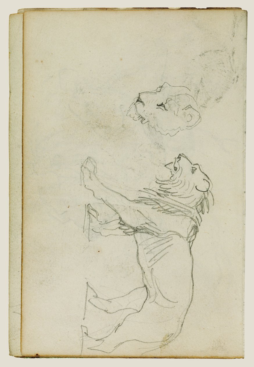 Löwe im Gehen, Kopf einer Löwin von Theodore Gericault