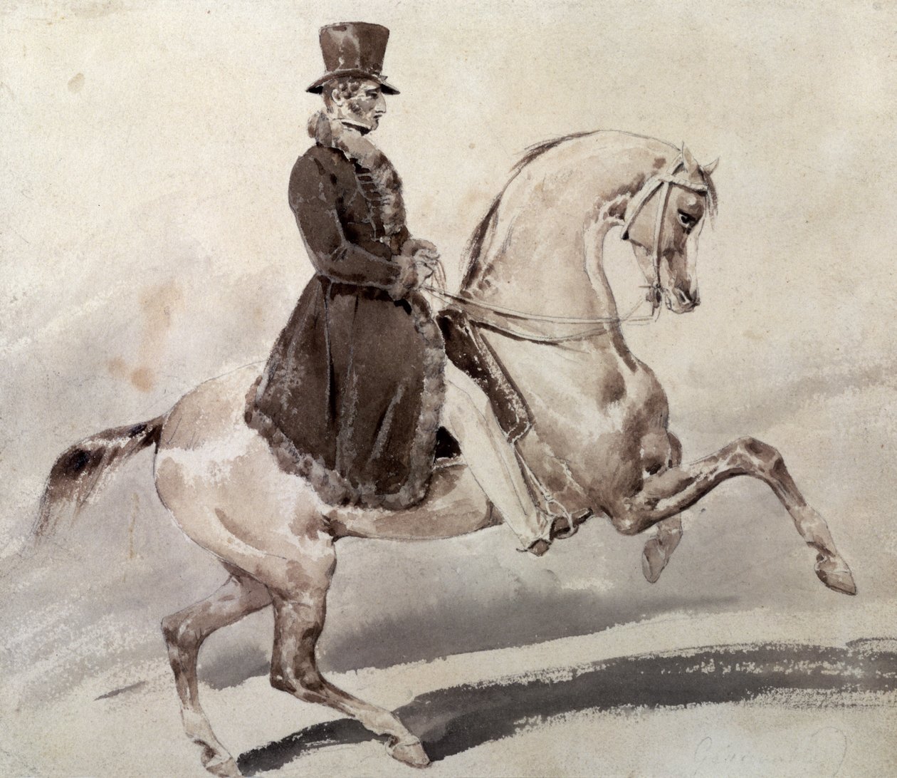 Reiter in einem mit Pelz besetzten Mantel von Theodore Gericault