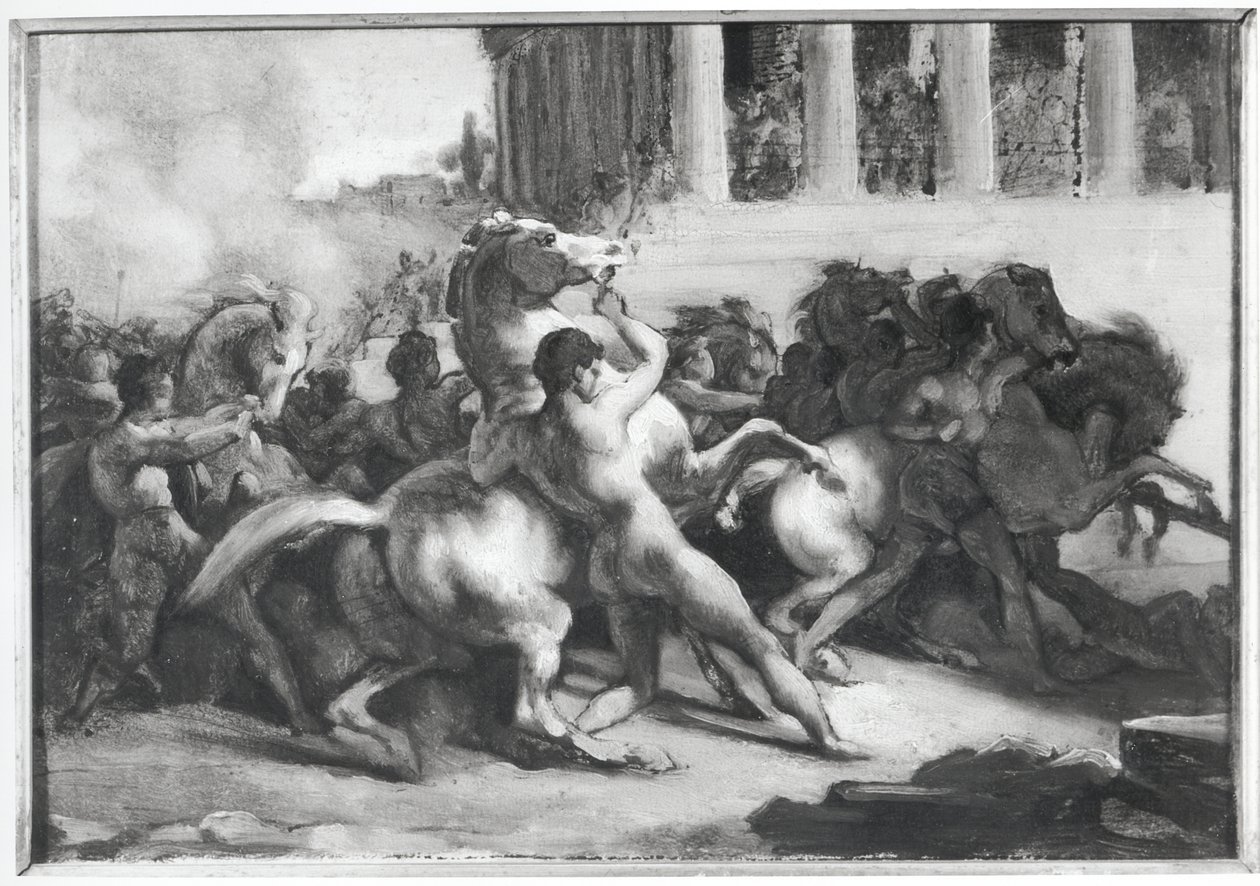 Studie für das Rennen der Barbarischen Pferde von Theodore Gericault