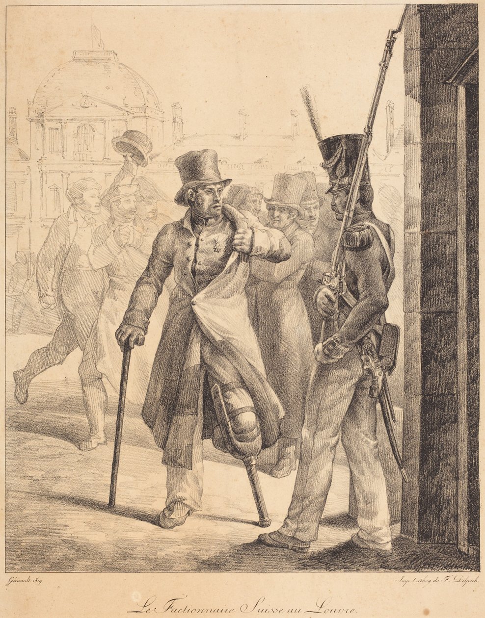 Der Schweizer Wächter im Louvre von Theodore Gericault