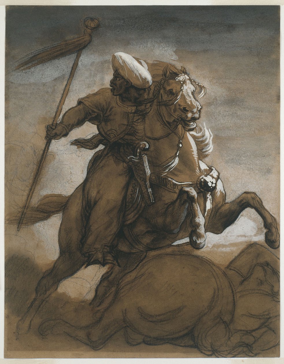 Türkischer Kavalier im Kampf, ca. 1818 von Theodore Gericault