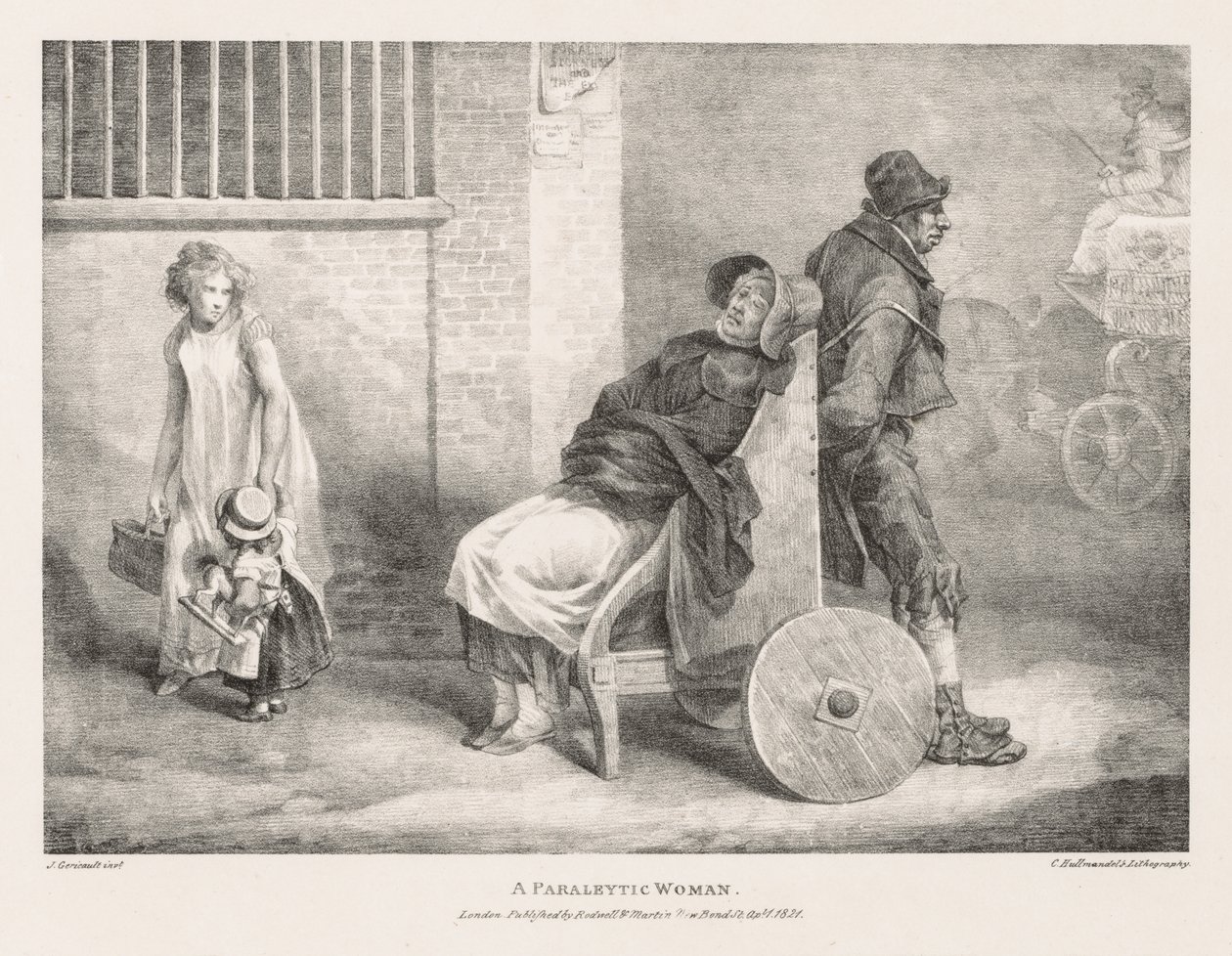 Verschiedene Motive aus dem Leben und auf Stein: Eine gelähmte Frau von Theodore Gericault