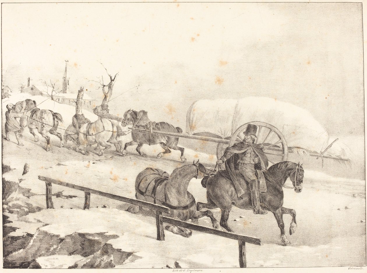 Fuhrmann, der einen Hügel hinaufklettert von Theodore Gericault