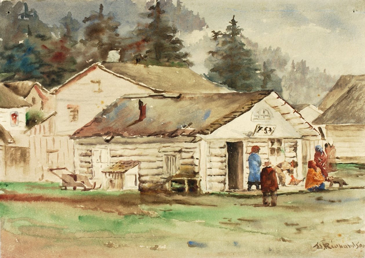 Der Drei-Krähen-Markt, Sitka, 1889 von Theodore J. Richardson