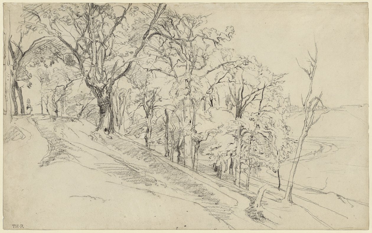 Wald in Boisrémon (recto); Hütte im Wald (verso) von Theodore Rousseau
