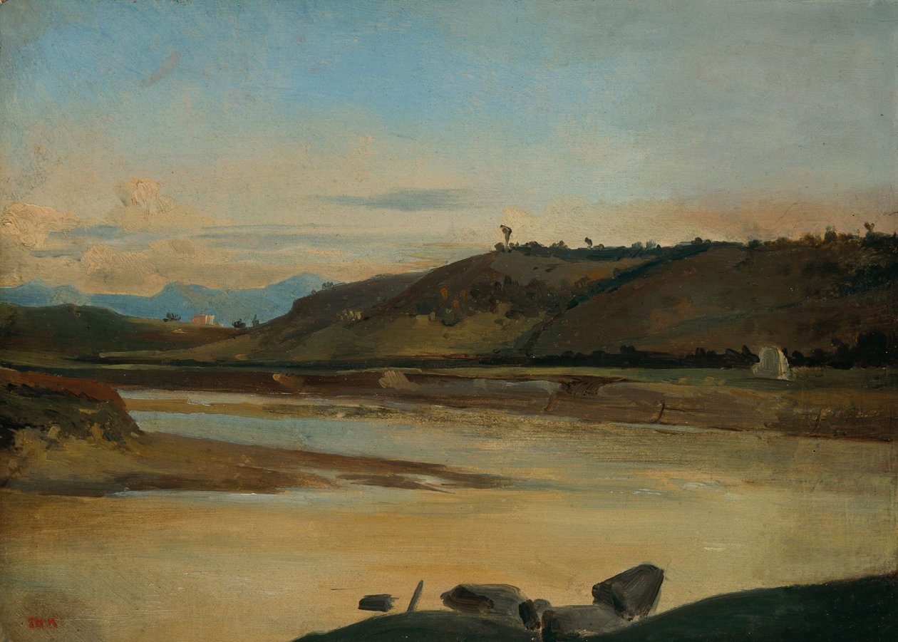 Landschaft mit Fluss, um 1834-35 von Theodore Rousseau
