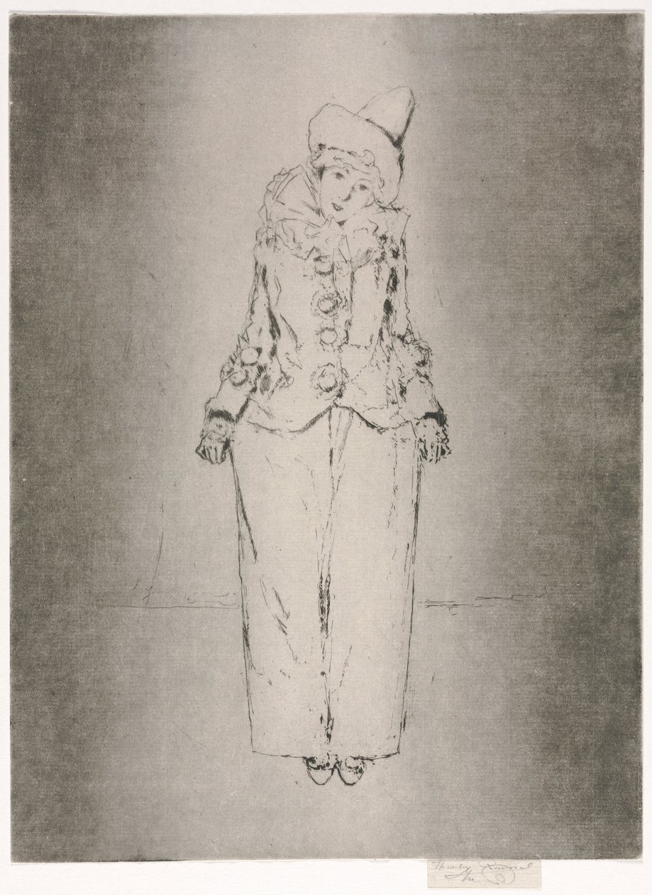 Pierrot en Pied, Porträt von Lady A. C., 1888 von Theodore Roussel