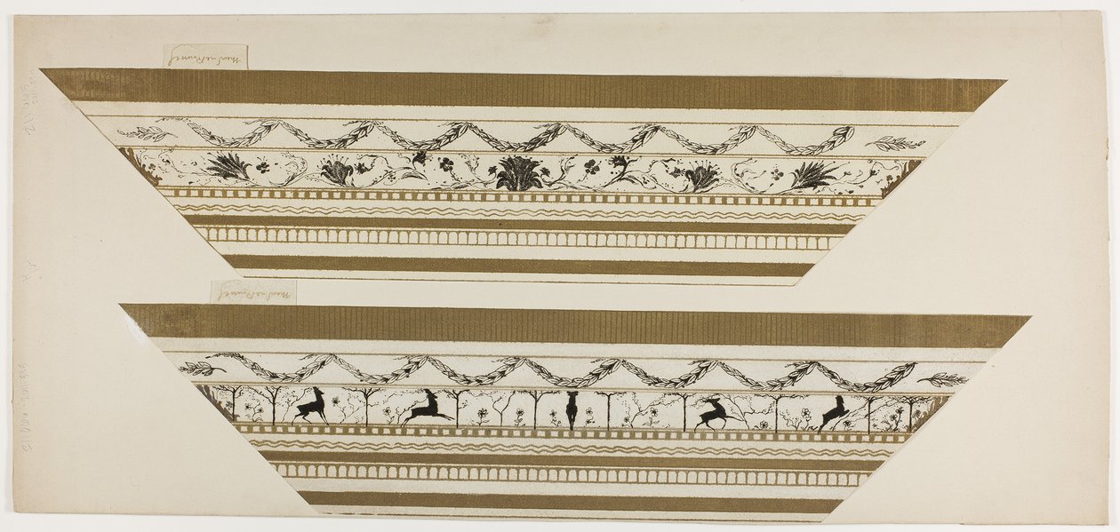 Hirsch- und Blumenmusterrahmen (Seitenrahmenabschnitt) von Theodore Roussel