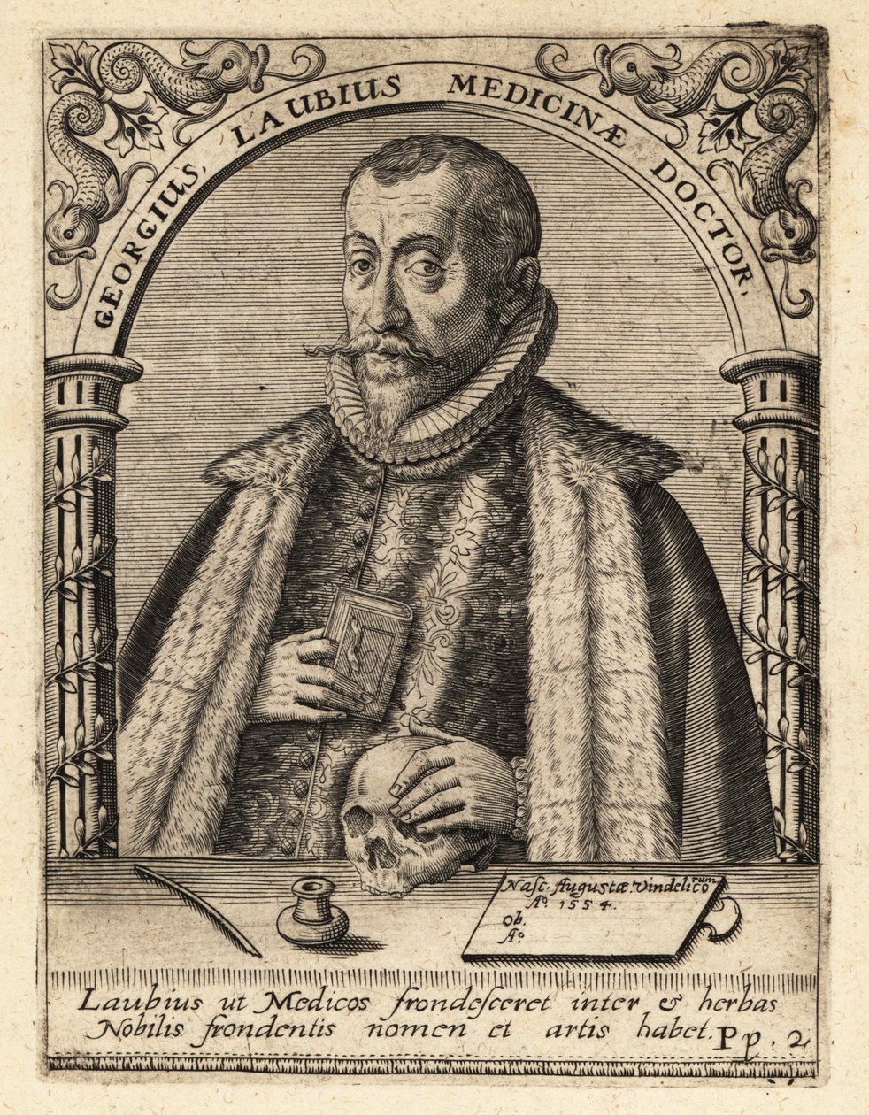 Georg Laube, deutscher Arzt aus Augsburg von Theodore de Bry