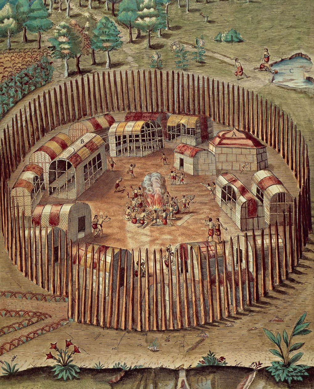 Befestigtes Dorf der amerikanischen Ureinwohner in Virginia von Theodore de Bry