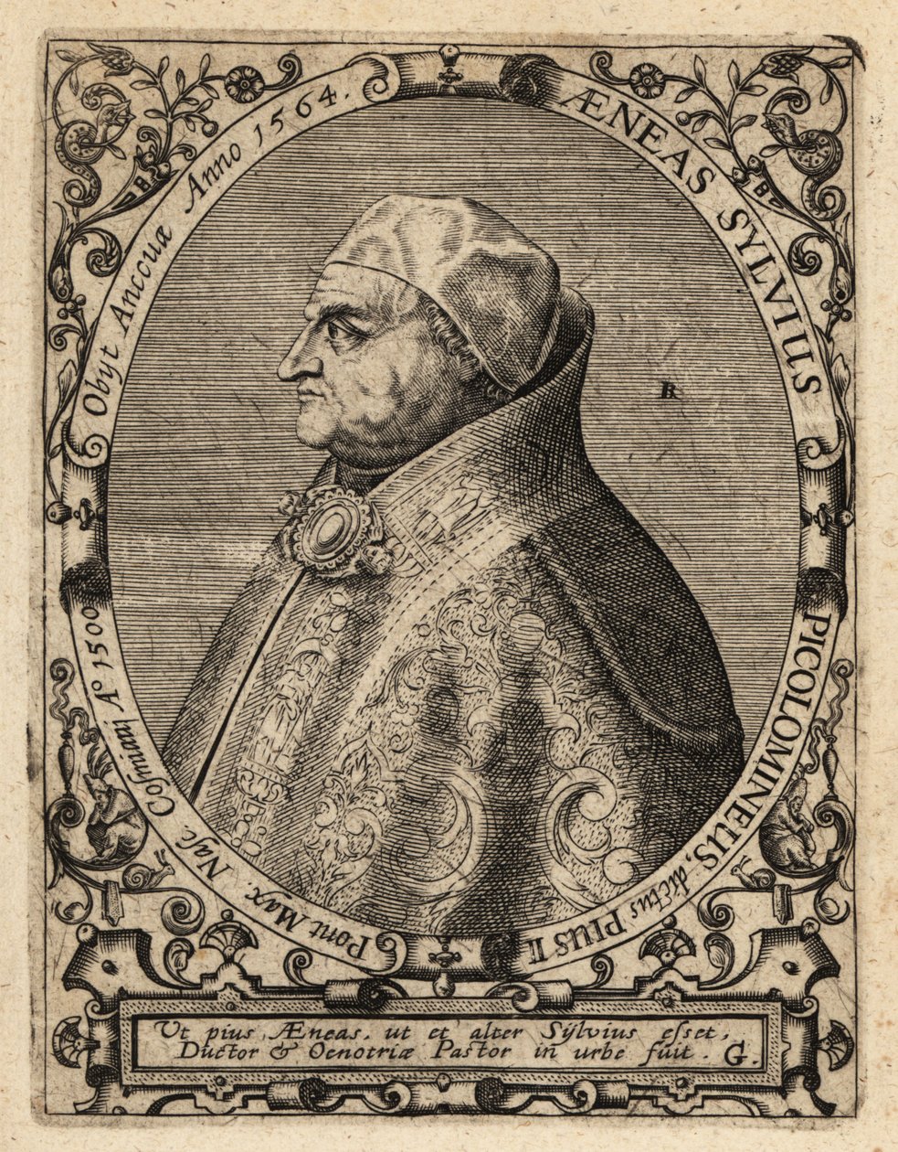 Papst Pius II. von Theodore de Bry