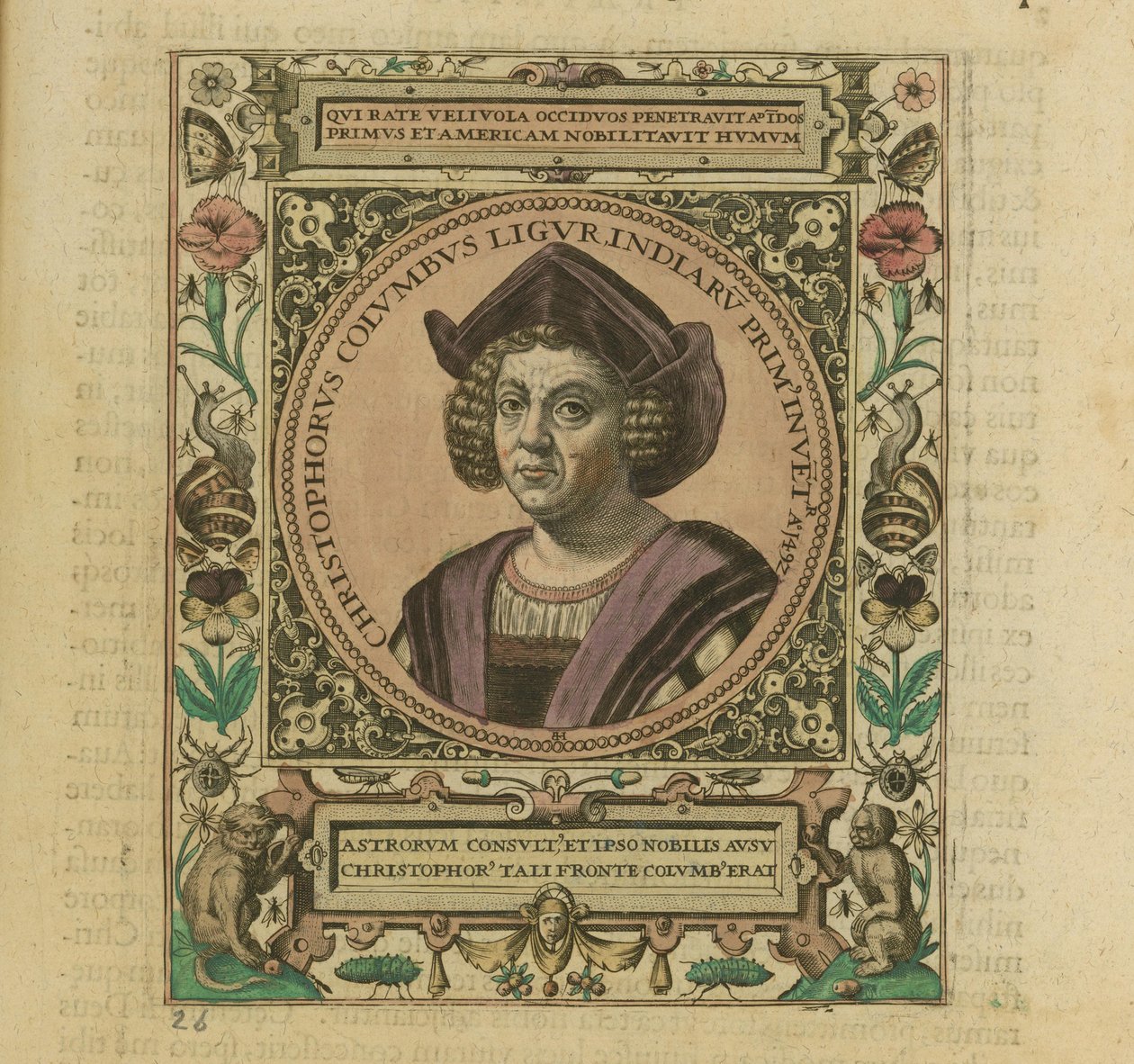 Porträt von Christoph Kolumbus, 1595 von Theodore de Bry