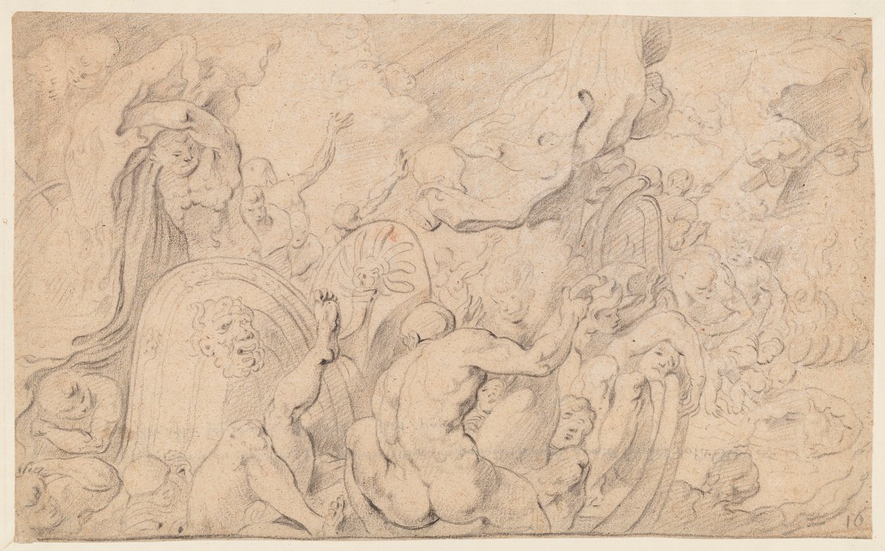 Die Gefährten des Odysseus öffnen den Beutel der Winde von Theodore van Thulden
