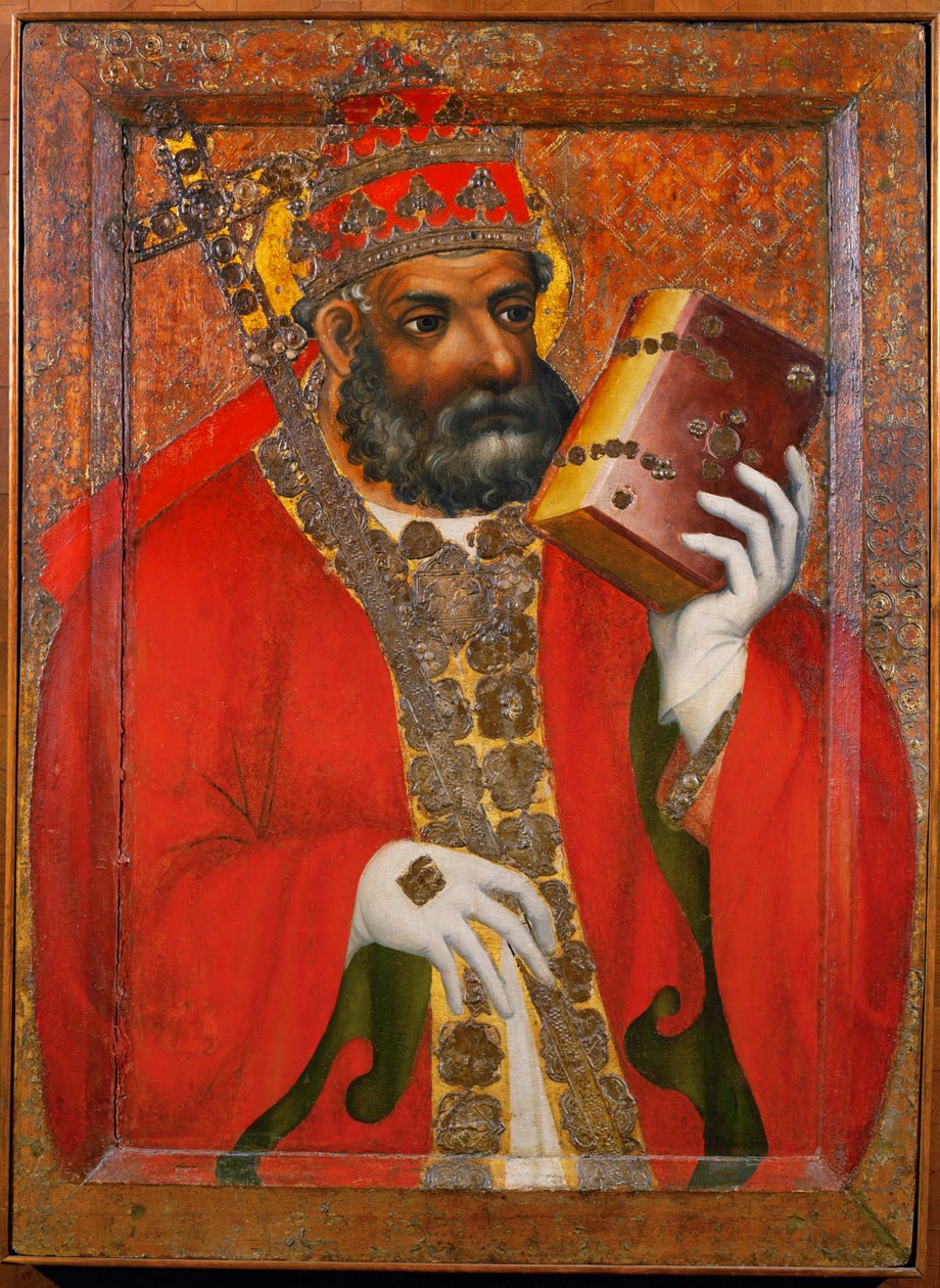Der Heilige Papst - Porträt eines unbekannten Papstes von Theodoric Master