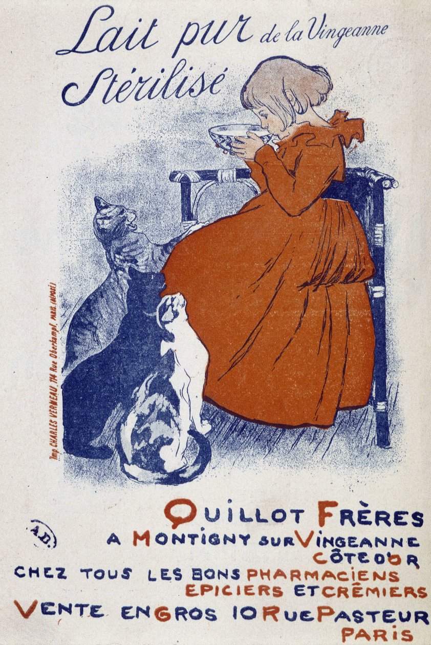 Werbeplakat für die reine Milch der Vingeonne von Théophile Alexandre Steinlen
